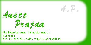 anett prajda business card